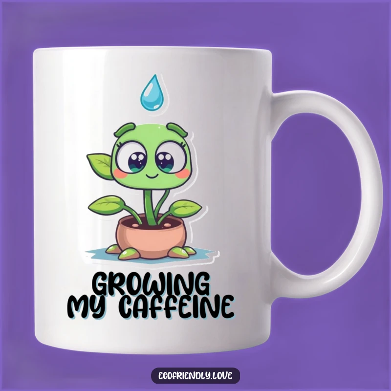 Funny Seedling Mug: Wide-Eyed Plant Character Gift for Green Thumbs