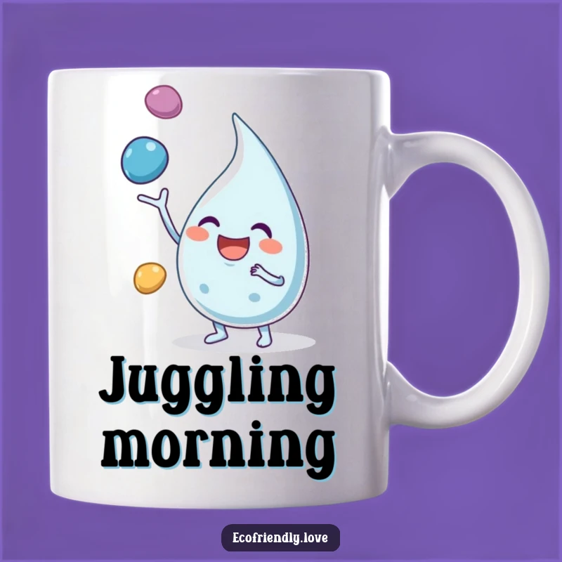 Funny Water Droplet Mug: Joyful Juggling Character Gift for Hydrated Smiles & Fun
