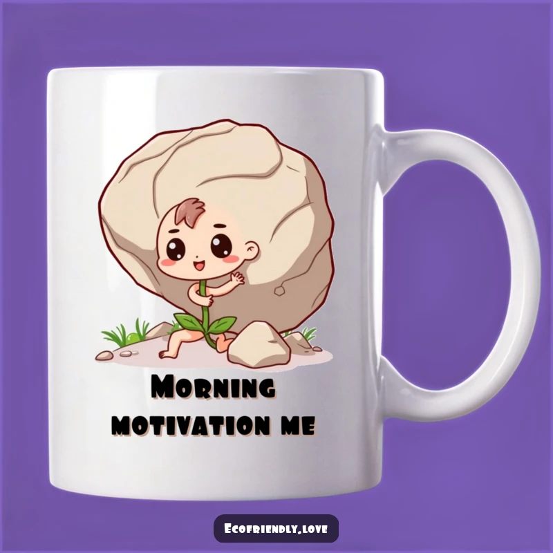 Funny Seedling Boulder Mug: Determined Plant Gift for Overcoming Challenges