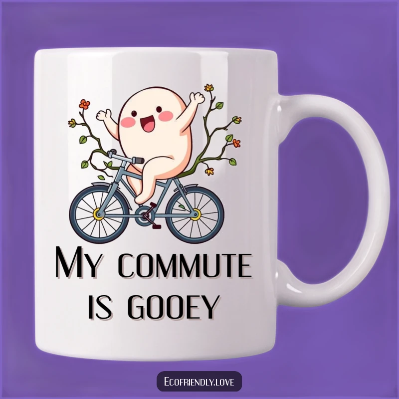 Funny Blob Riding Vine Bicycle Mug: Whimsical and Hilarious Gift Idea