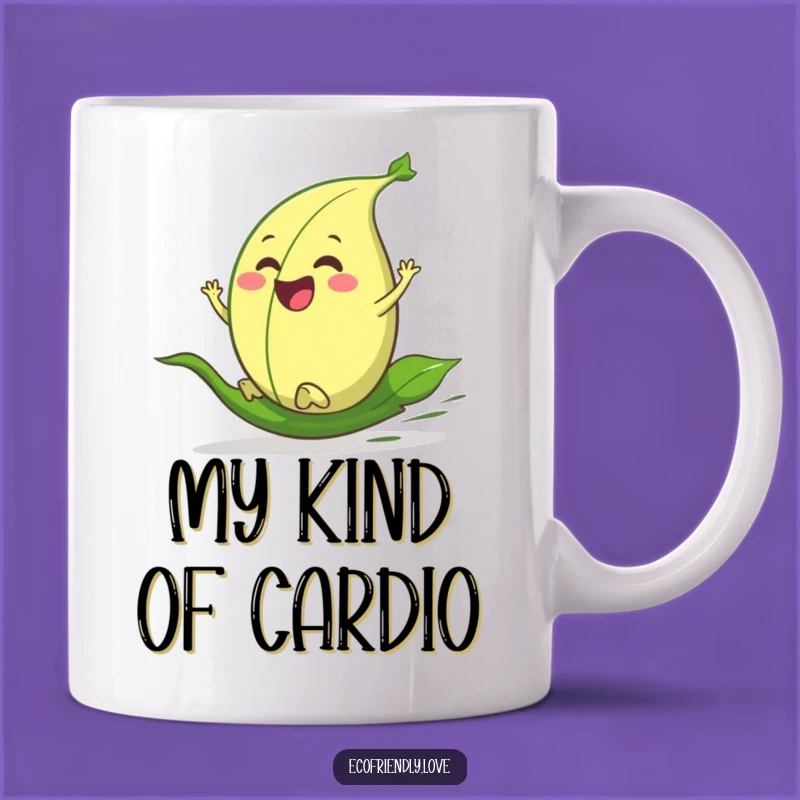 Funny Rolling Leaf Mug: Enthusiastic Character Rolling Downhill, Perfect Gift Idea