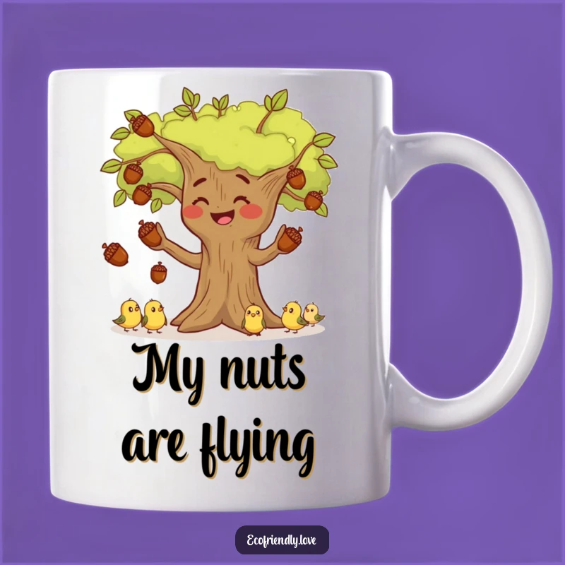 Funny Tree Juggling Acorns Mug: A Hilarious Gift for Nature Lovers and Jugglers