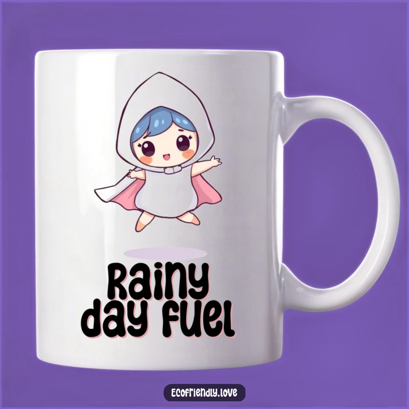 Funny Raindrop Leap Mug: Playful Costume Character Gift for Weather Lovers