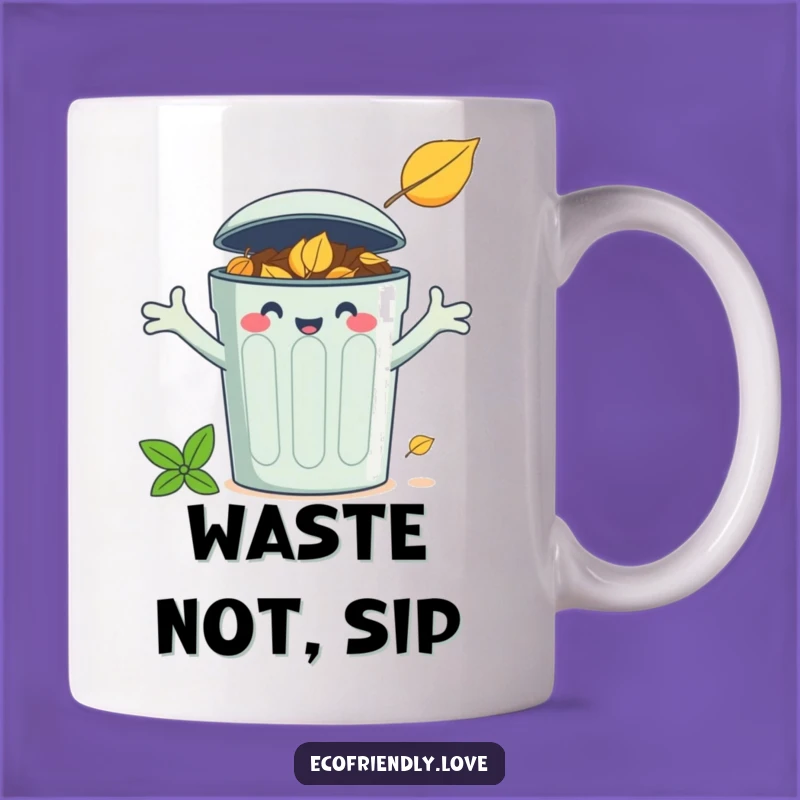 Funny Compost Bin Leaf Mug: Cheerful Eco Gift for a Grinning Gardener