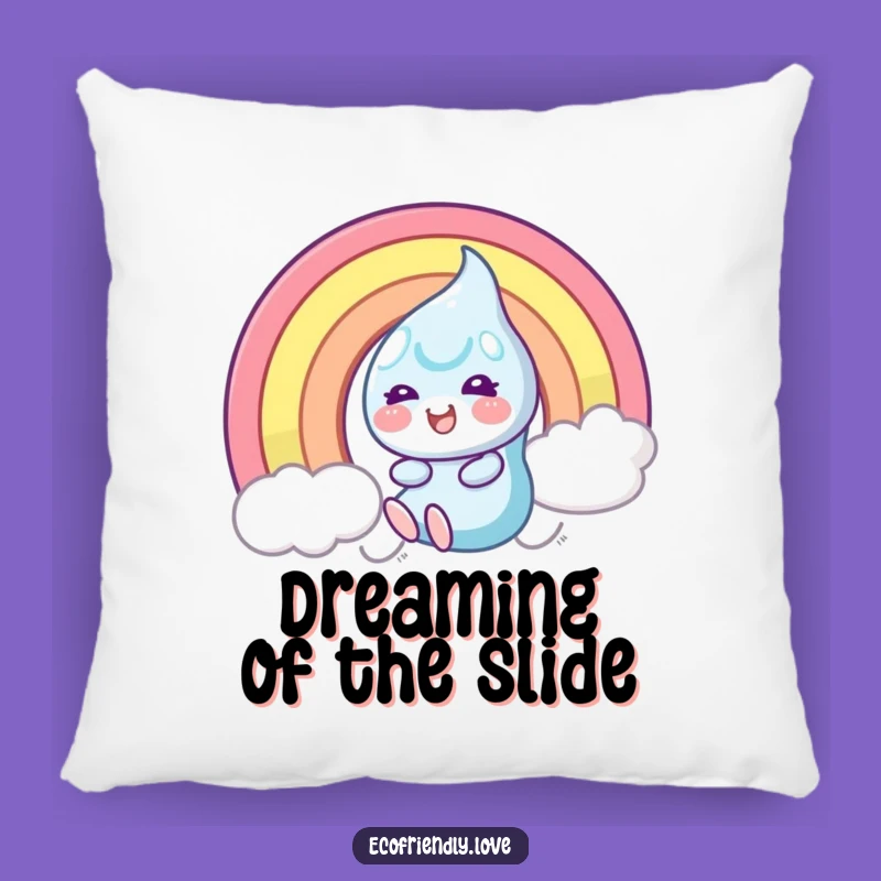 Funny Dewdrop Rainbow Slide Pillow: Snuggle Up with Cheerful, Comfy Vibes