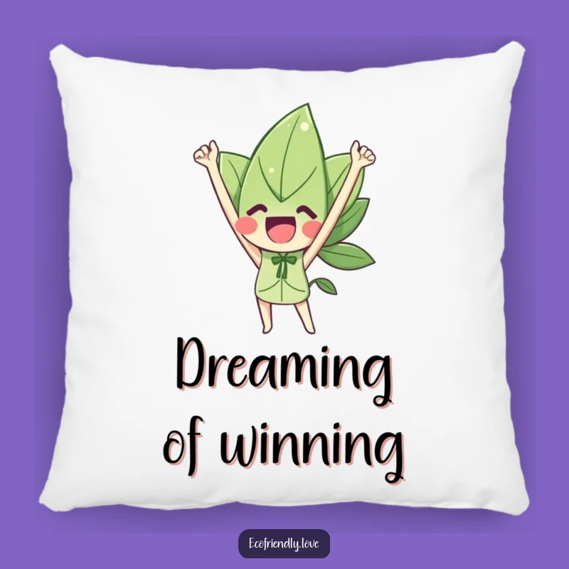 Funny Leaf Character Triumph Pillow: Cozy Comfort for Winners