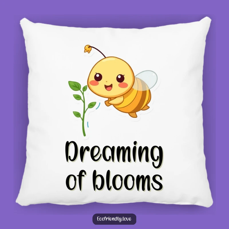 Funny Bee Pillow: Cheerful Character Flying with Sprout, Comfy & Cute Gift