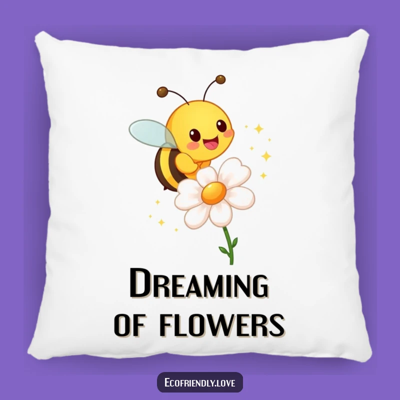 Funny Bee Sparkle Pillow: Cozy & Cheerful Floral Comfort
