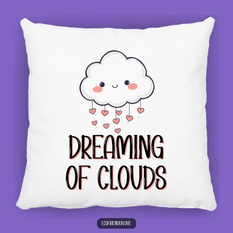 Funny Cloud Pillow: Playful Character Raining Hearts, Comfy & Cozy Gift