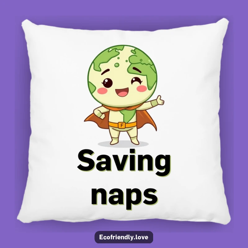 Funny Earth Superhero Pillow: Snuggle with Planet Protection and Soft Humor
