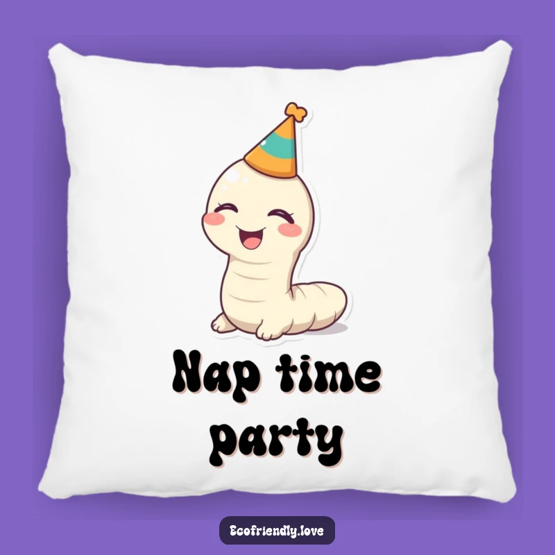 Funny Kawaii Worm Party Pillow - Cuddle Up with Giggles!
