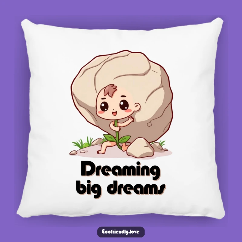 Funny Seedling Boulder Pillow: Cozy & Determined Accent for Inspiring Rooms