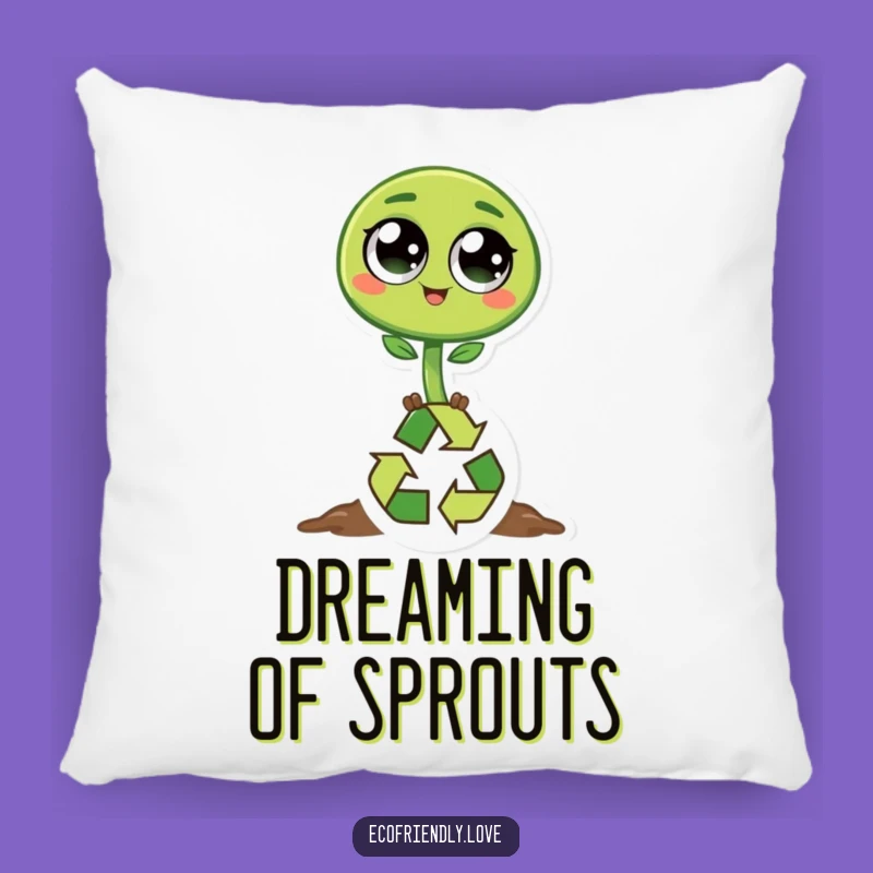 Funny Sprout Recycling Pillow: Cozy Comfort with an Eco-Conscious Twist