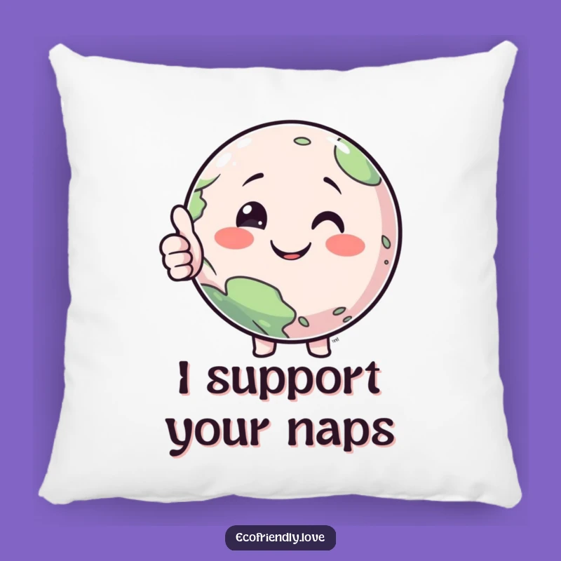 Cushy Funny Planet Thumbs Up Pillow: Huggable Humor for Your Home