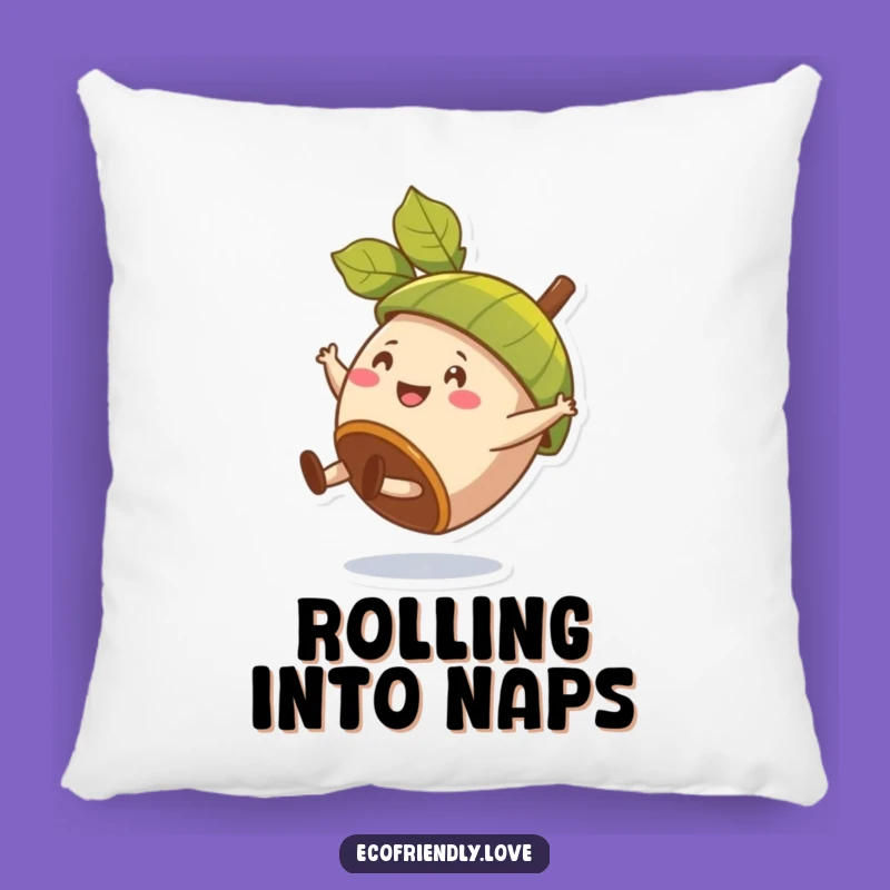 Funny Acorn Cartwheel Pillow: Cozy & Joyful Nutty Comfort