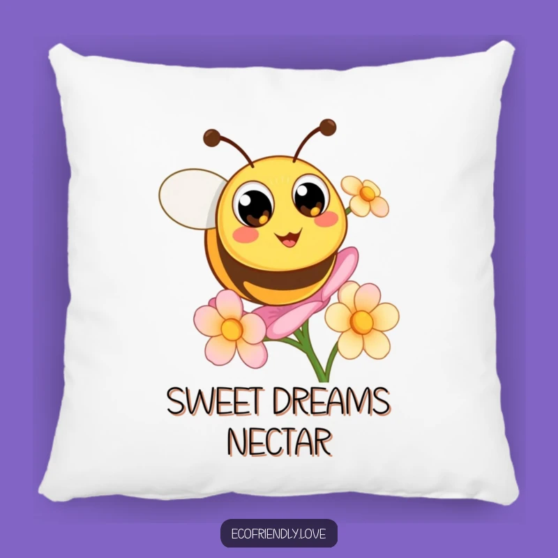 Funny Bee Flower Pillow: Cozy Buzz for Your Happy Space