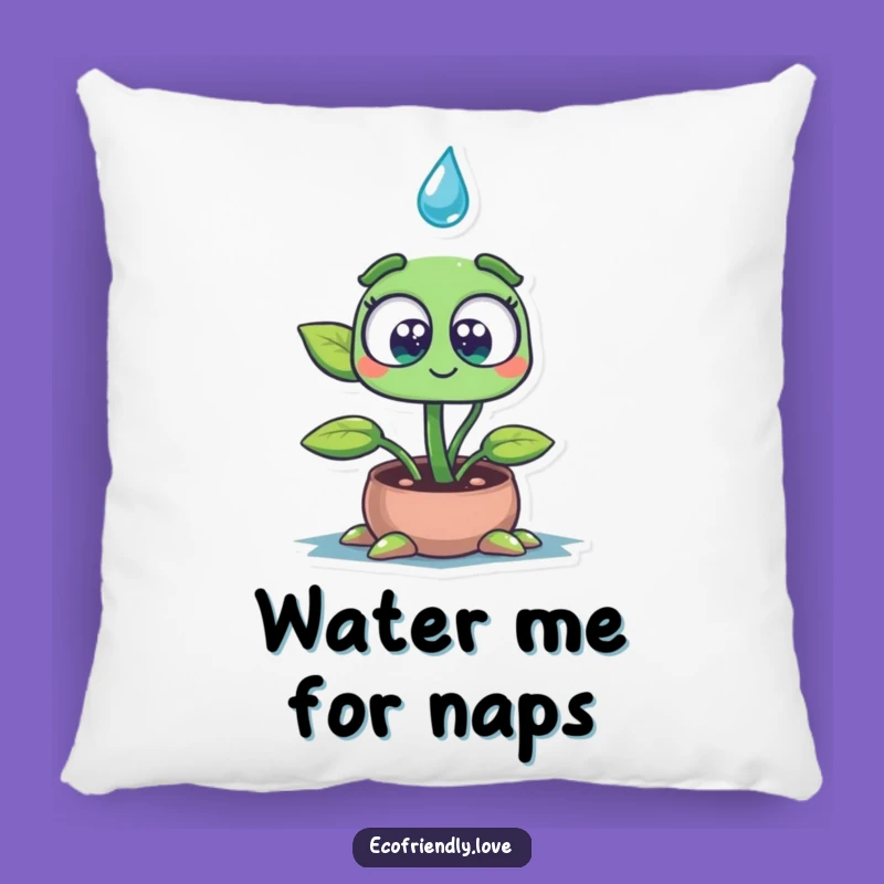 Funny Seedling Pillow: Wide-Eyed Plant Character Cushion, Comical Comfort Gift
