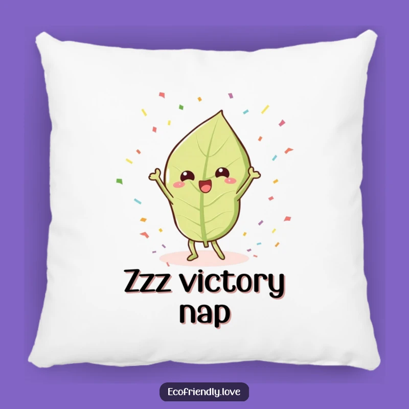 Funny Victory Leaf Pillow: Cozy & Celebratory Accent for Joyful Spaces