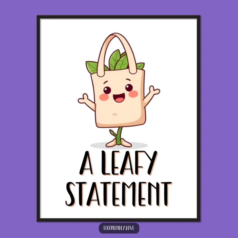 Funny Plant Tote Hat Digital Print: Eco Art, Character Style, Perfect Funny Gift