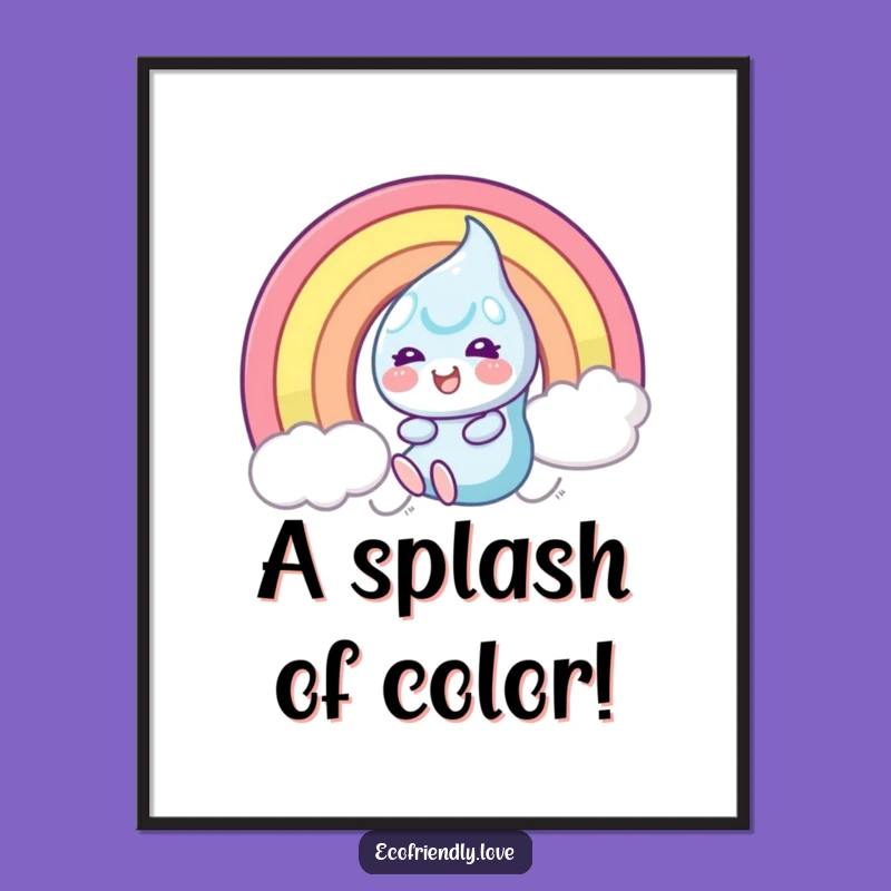 Funny Dewdrop Rainbow Slide Digital Art: Brighten Your Space with Cheerful Vibes