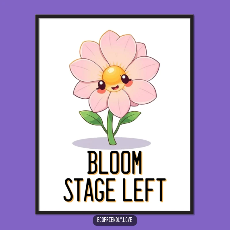 Funny Kawaii Flower Star Digital Art - Dramatic Decor!