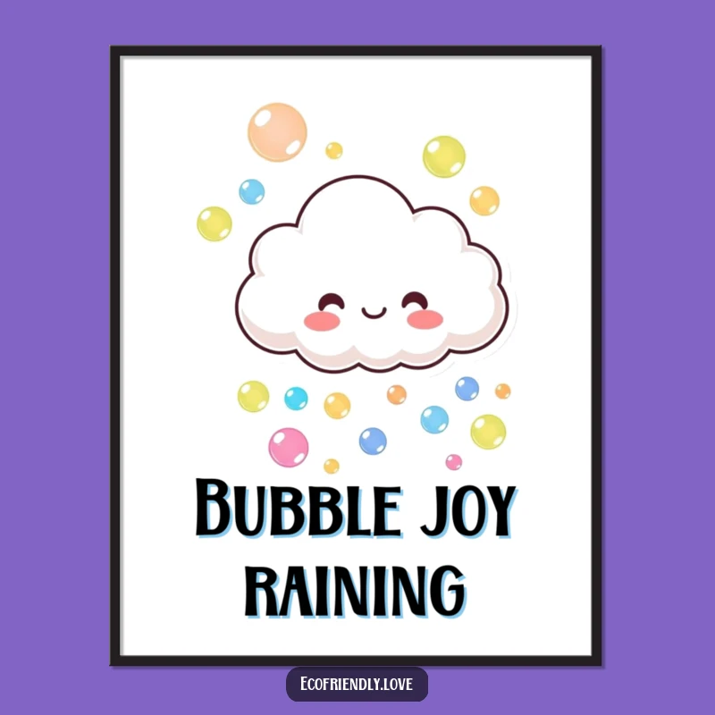 Funny Cloud's Bubble Digital Art: Instant Cheerful Whimsy Gift