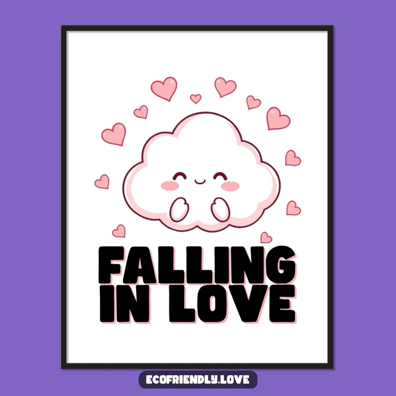 Funny Cloud Hearts Digital Art: Instant Download for Cheerful Decor