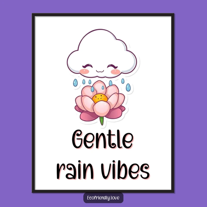 Funny Cloud Digital Print: Playful Weather Art, Instant Download, Unique Funny Gift