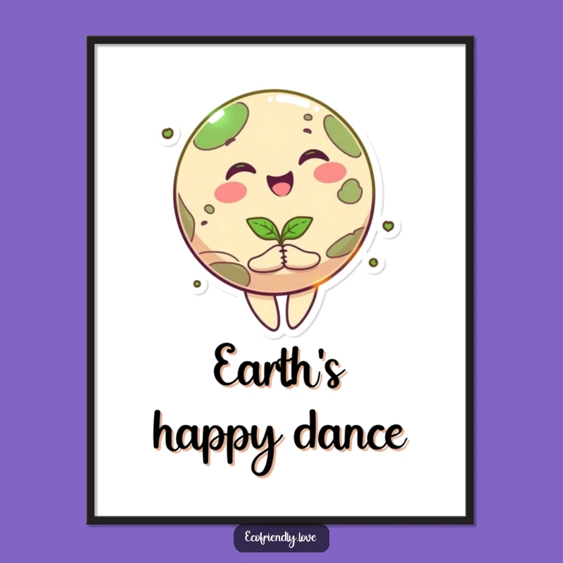 Funny Happy Planet Digital Print: Instant Joyful Earth Character Download