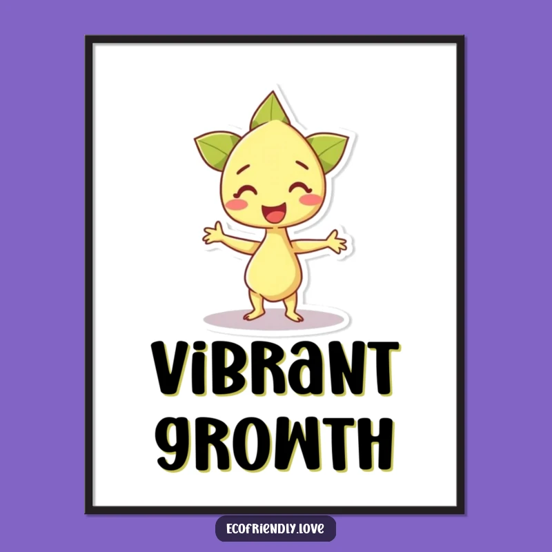 Funny Happy Sprout Dance Digital Art: Instant Cheerful Decor
