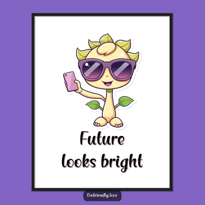 Funny Kawaii Sprout Selfie Digital Print: Trendy Art for Instant Cool Decor