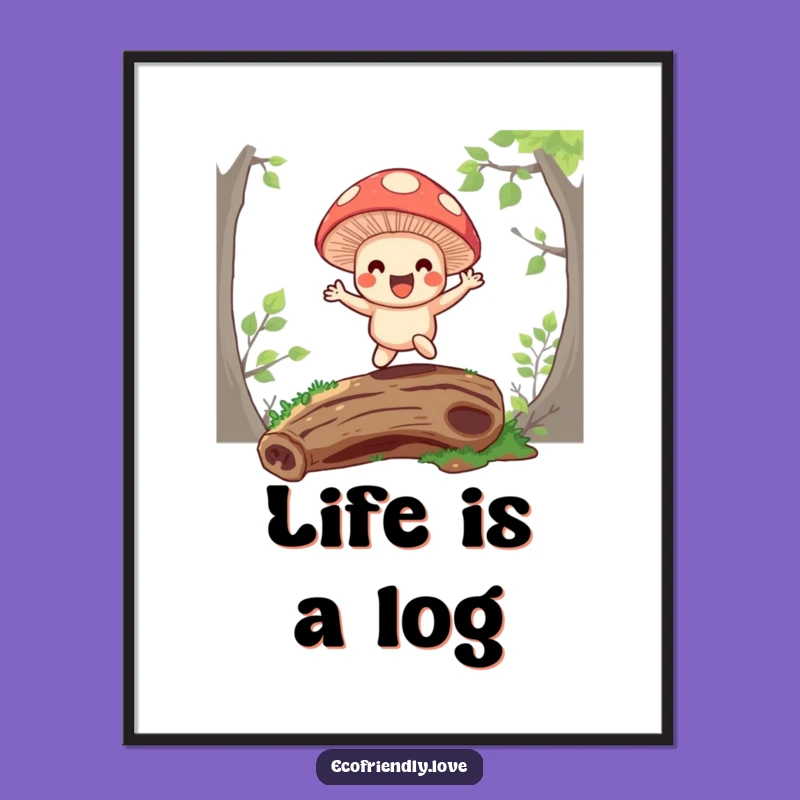 Funny Mushroom Digital Art: Instant Forest Magic, Printable Funny Gift Decor