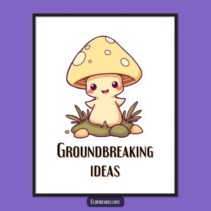 Funny Mushroom Digital Art: Mischievous Character Pop-Up Fun