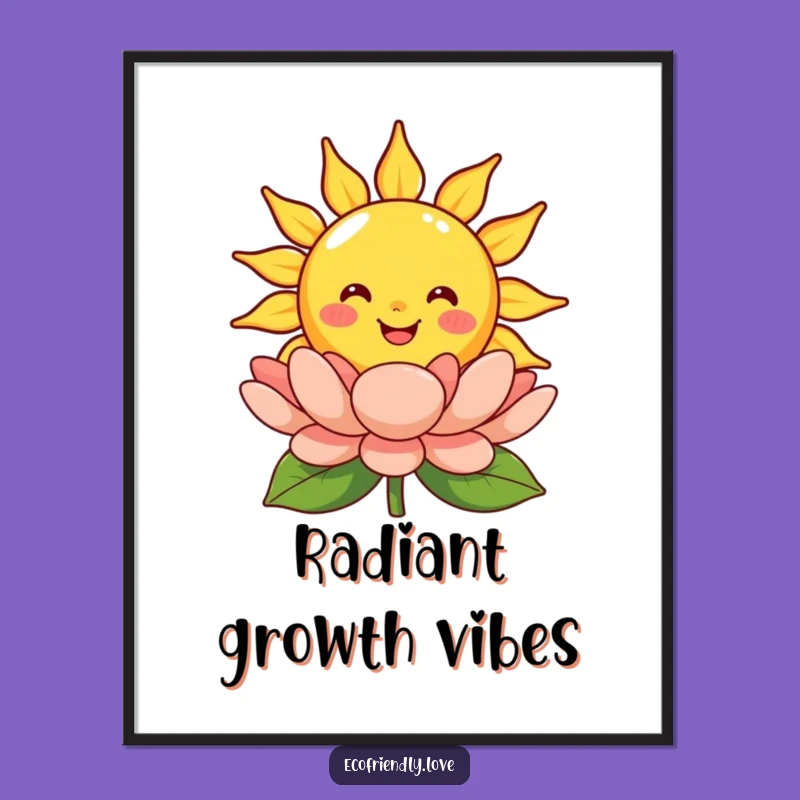 Funny Smiling Sun Digital Print: Instant Warmth and Bloom Art