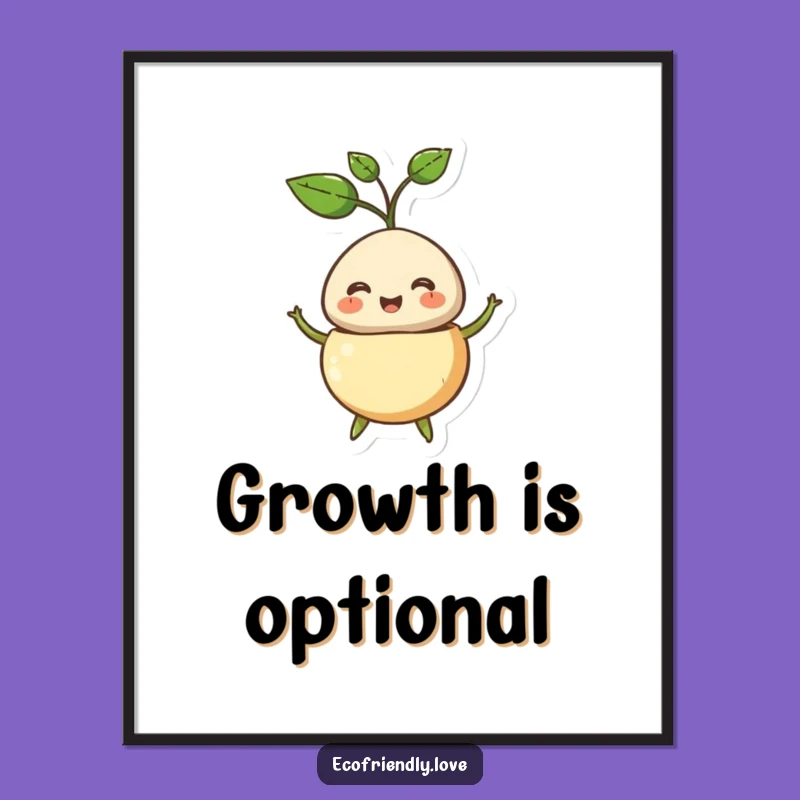 Funny Sprouting Seed Digital Art: Instant Laughter & Growth, Printable Funny Gift
