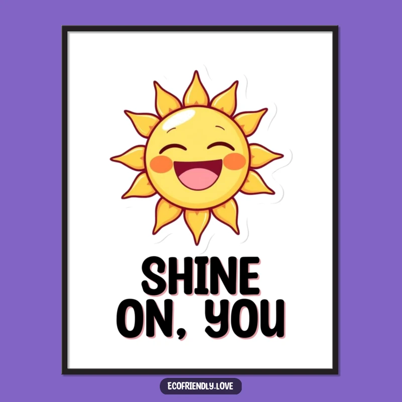 Funny Sun Digital Art: Beaming Character, Instant Joy, Perfect Gift!
