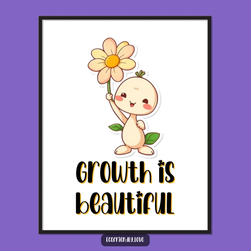 Funny Seedling Flower Digital Art: Instant Growth Decor