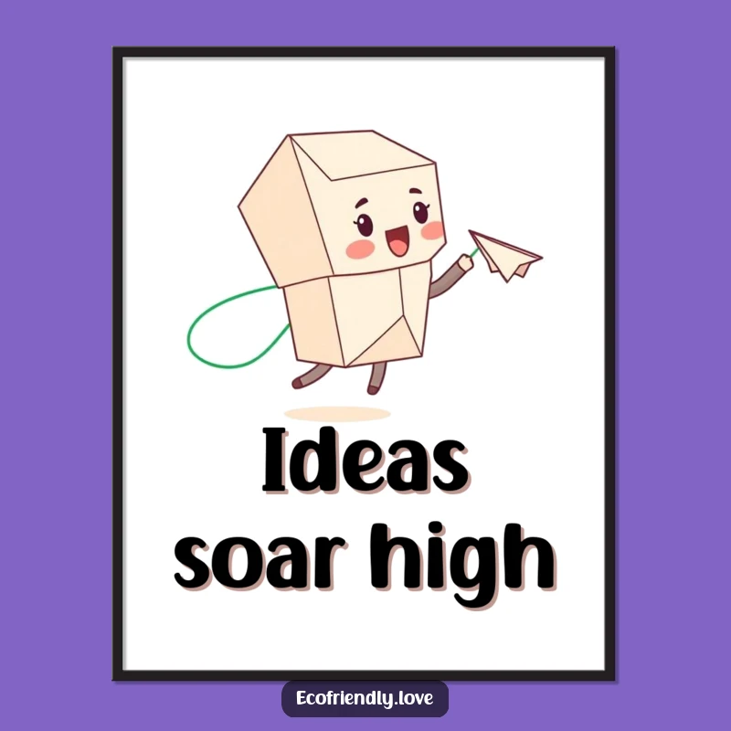 Funny Recycled Paper Character Digital Art: Eco-Humor for Instant Download