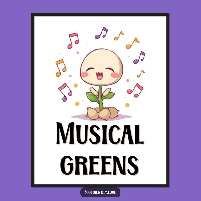 Instant Download Funny Singing Seedling Print: Bring Harmony Home