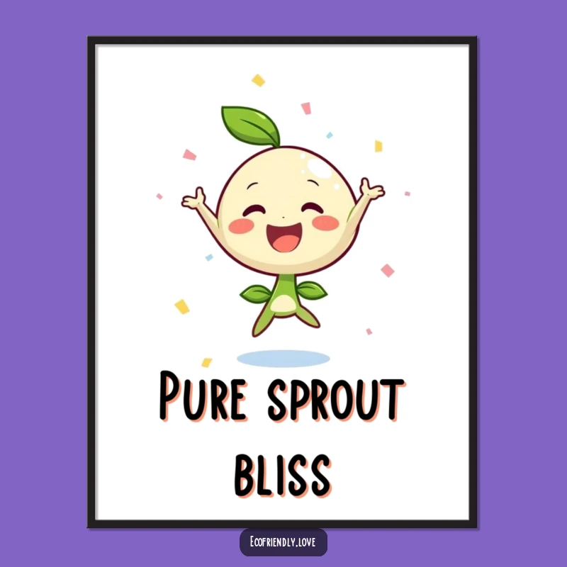 Instant Download Funny Sprout Jumping Joy Print: Brighten Your Space