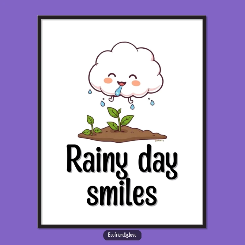 Funny Cloud Rain Digital Art: Whimsical Decor for Your Walls