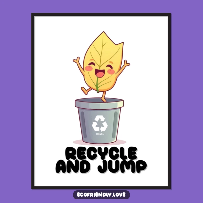 Funny Leaf's Eco Leap Digital Art: Instant Green Cheer for Your Walls Gift