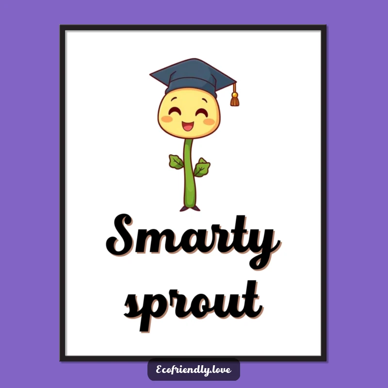 Funny Sprout Graduation Digital Art: Printable Decor Celebrating Achievements