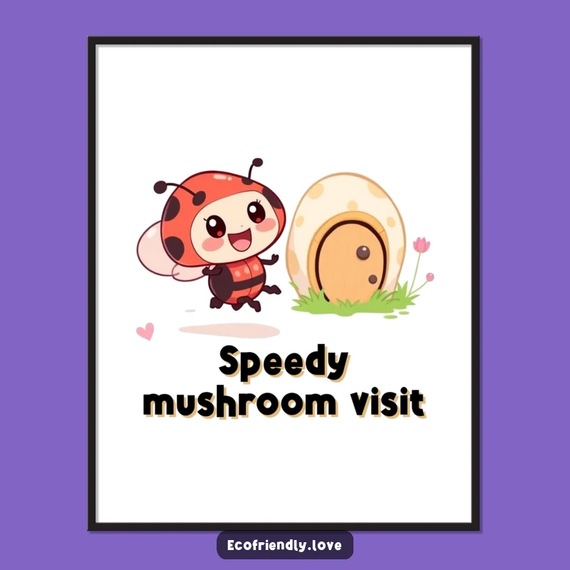 Funny Ladybug Zoom Digital Art: Whimsical & Hilarious Garden Decor