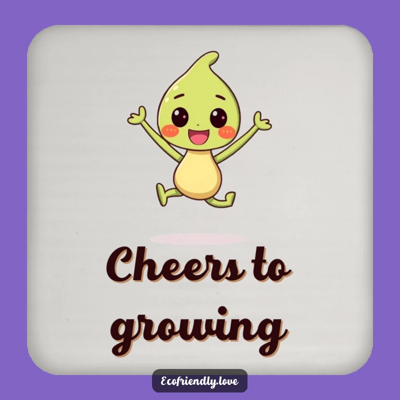 Funny Sprout Coaster: Joyful Plant Accent, Charming Funny Gift for Tables