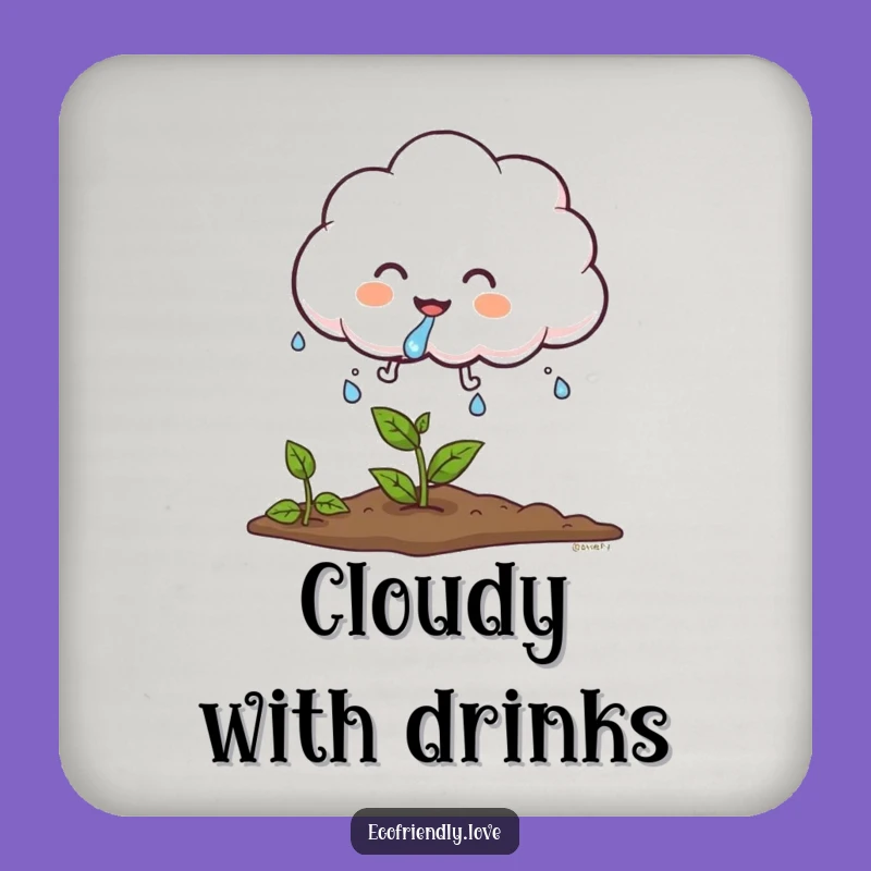 Funny Cloud Rain Drink Coaster: Protect Surfaces with Gentle Humor