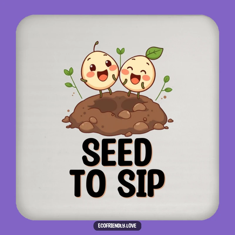 Funny Bouncing Seeds Coaster: Giggling Pair Soil Drink Protector Funny Gift