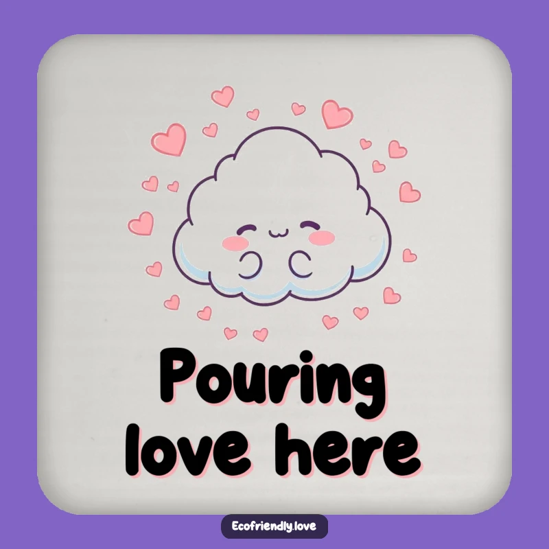 Funny Cloud Hearts Coaster: Love Protection, Cute Decor, Great Gift!