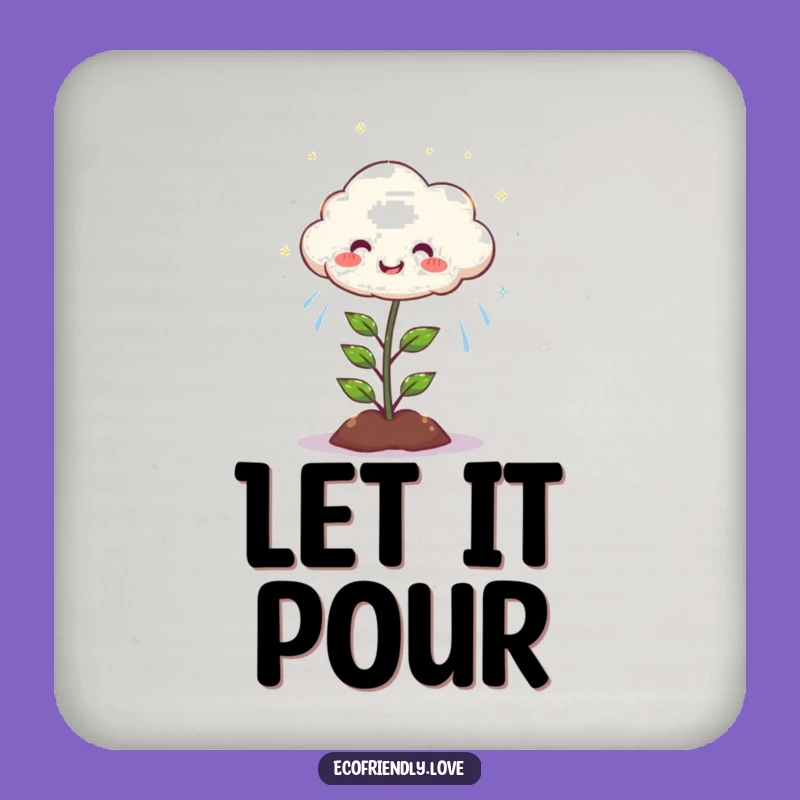 Funny Cloud Rain Plant Coasters: Protect Surfaces with Sparkle