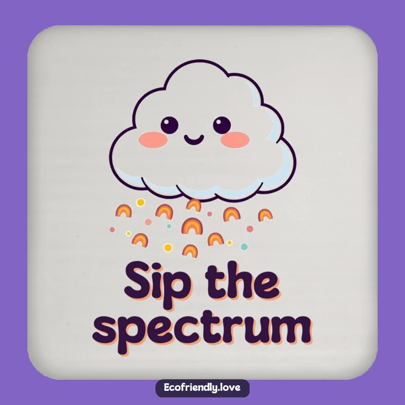 Funny Cloud Rainbow Coaster - Protect Surfaces with Humor Gift